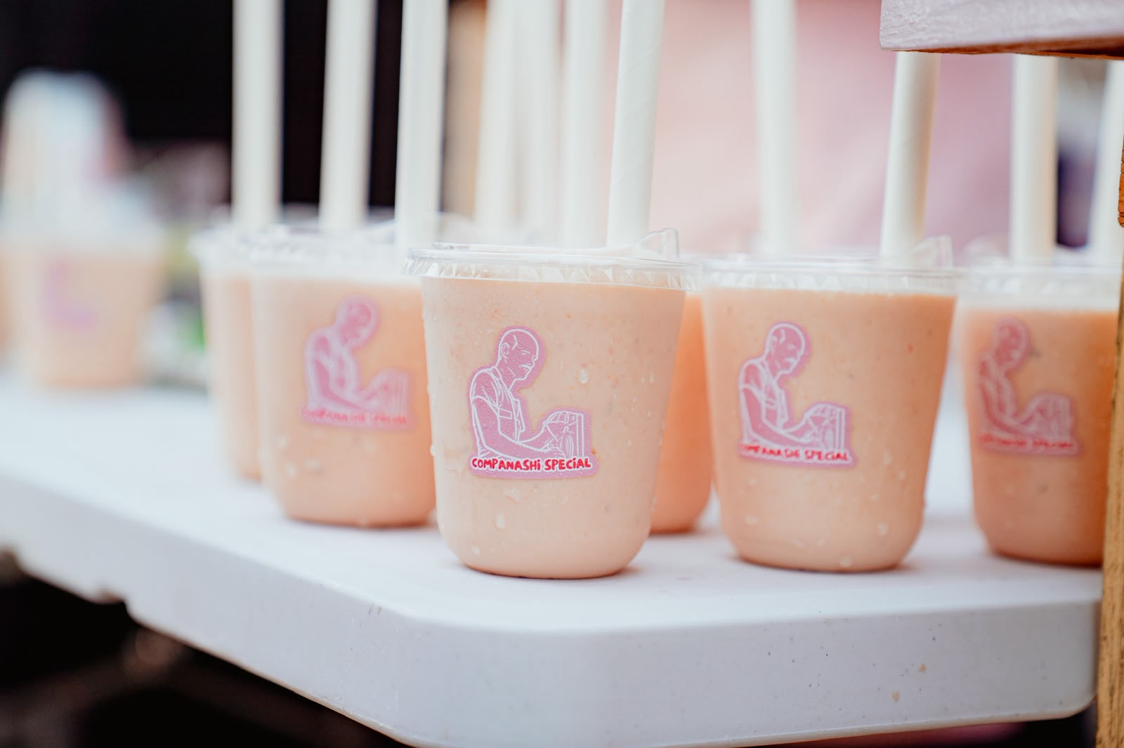Companashi Special drinks lined up ready to share