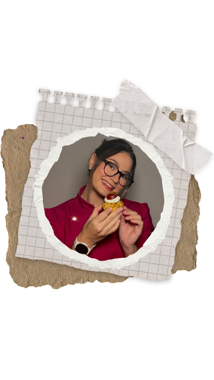 CUKI founder portrait in the original supplied torn-paper scrapbook composition